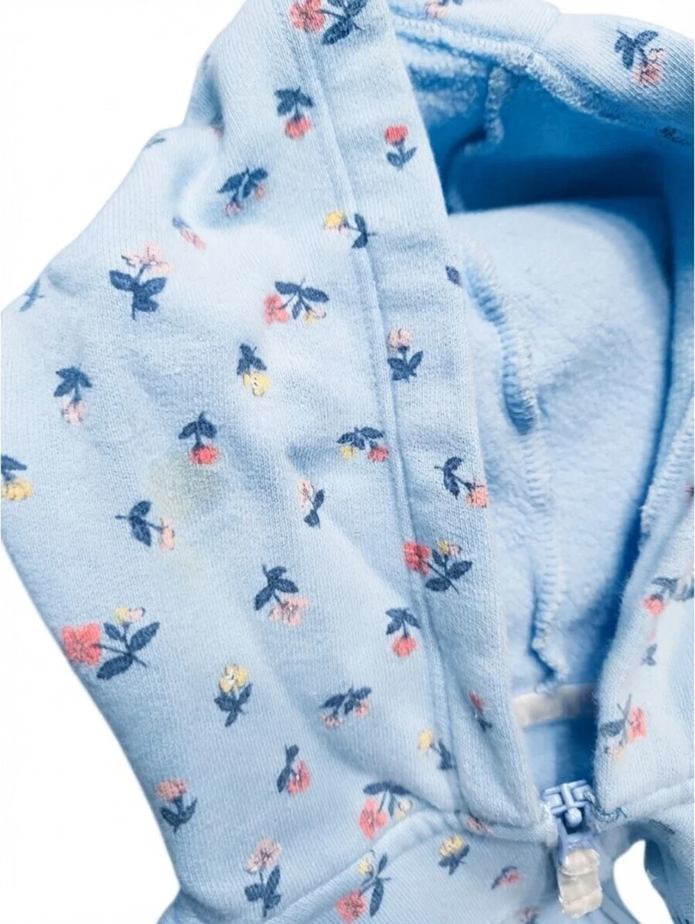 Carter's Toddler Girl Blue Floral Zip-Up Hoodie sz 18 Months